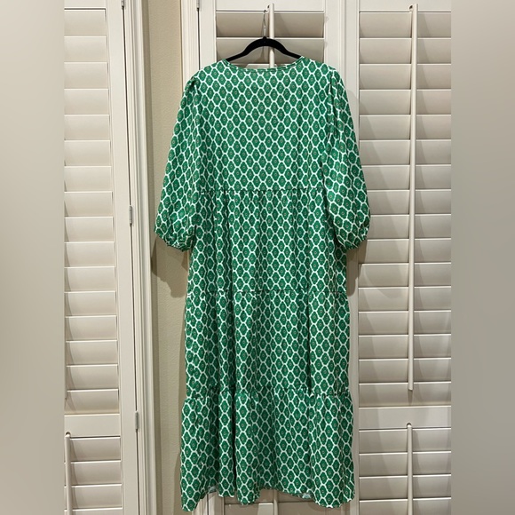 FLORAL SHIRRED BODICE PUFF SLEEVE TIERED MAXI DRESS main image 0